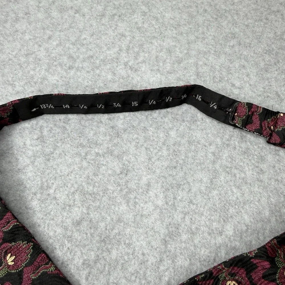 Giorgio Armani Bow Tie Burgundy And Black Floral Formal Event